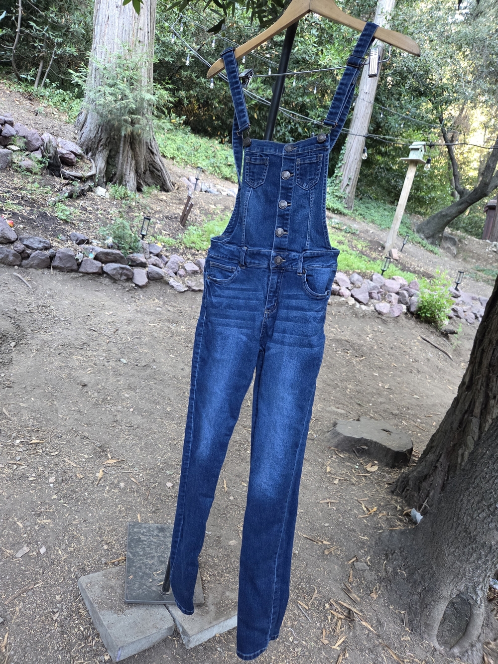 Megan Denim Women's  Blue Denim Overalls Jeans - Classic High-Rise